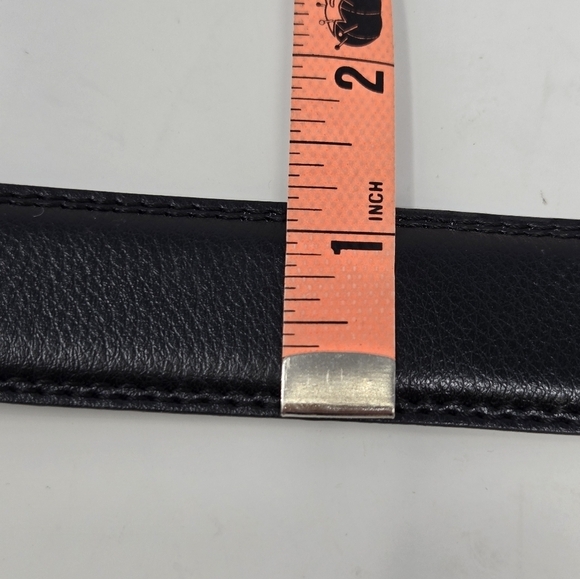 COMFORT CLICKS ADJUSTABLE RACHET STYLE BLACK BELT SILVER BUCKLE MENSWEAR MEN OS - Picture 11 of 16